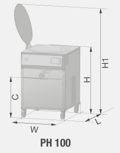 PH 100 technické dáta